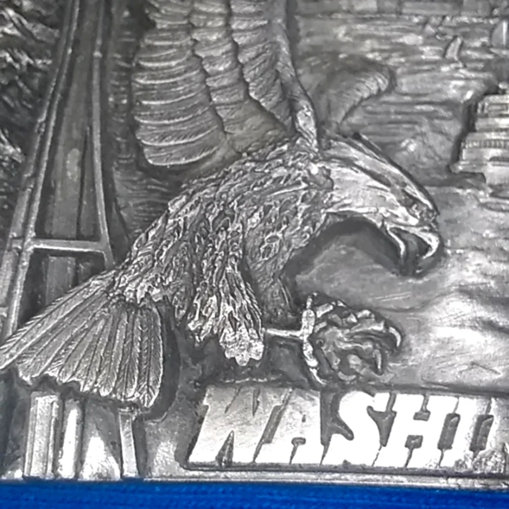 Vintage 1988 Siskiyou Washington State Pewter Buckle (P35)